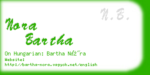 nora bartha business card